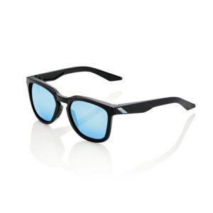 Gafas 100% Hudson Negro Mate Lente Hiper Azul Espejo
