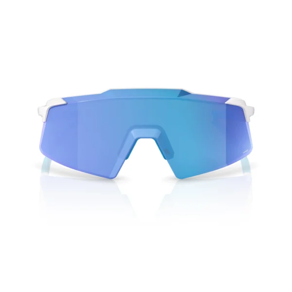 Gafas 100% Aerocraft Mate Blanca Lente Hiper Azul Espejo - Imagen 3