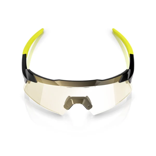 Gafas 100% Aerocraft Gloss Metallic Negra Lente Dorado Photochromic Espejo - Imagen 2