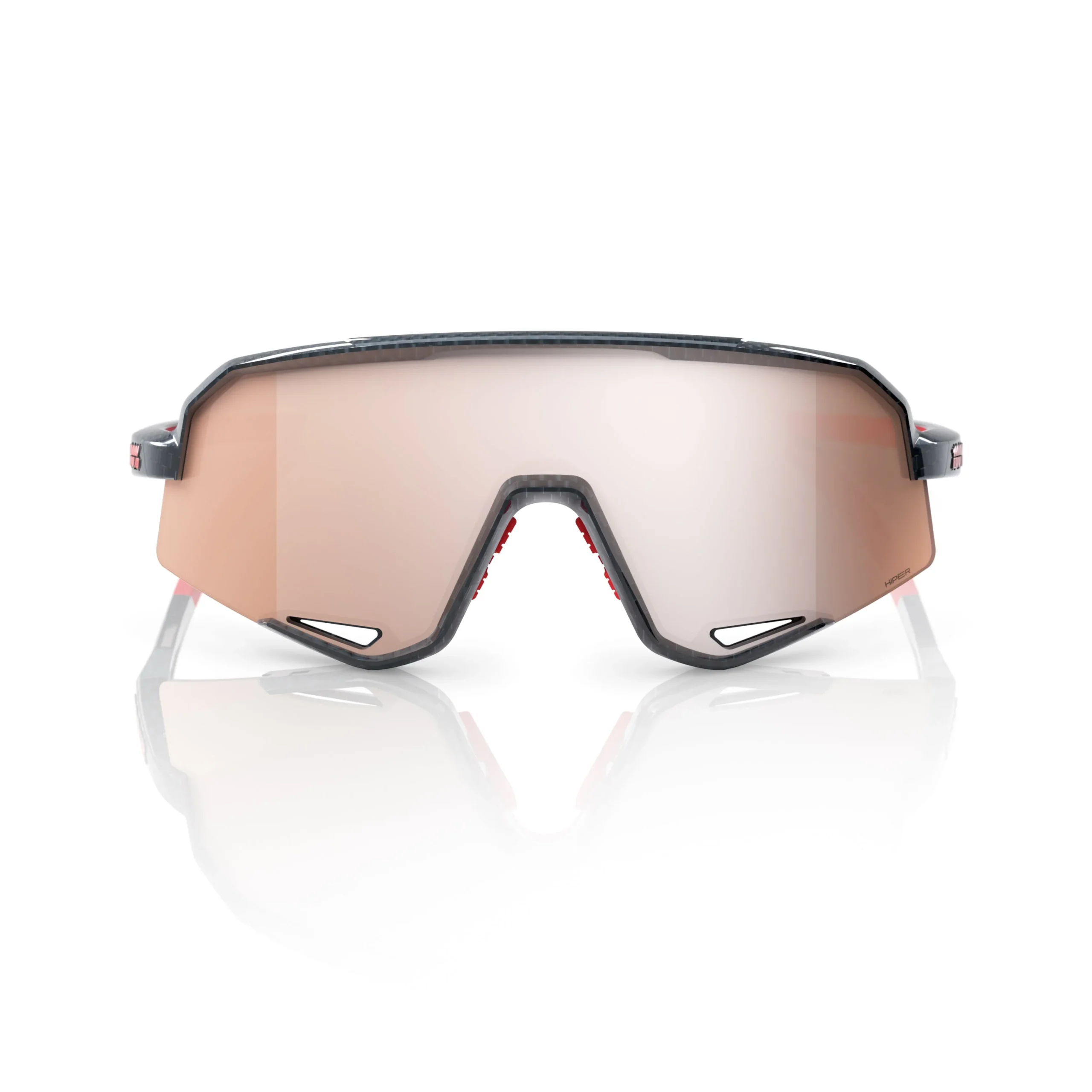 Gafas 100% Slendale Carbon Fiber Brillante Lente Hiper Crimson Silver Espejo - Imagen 2