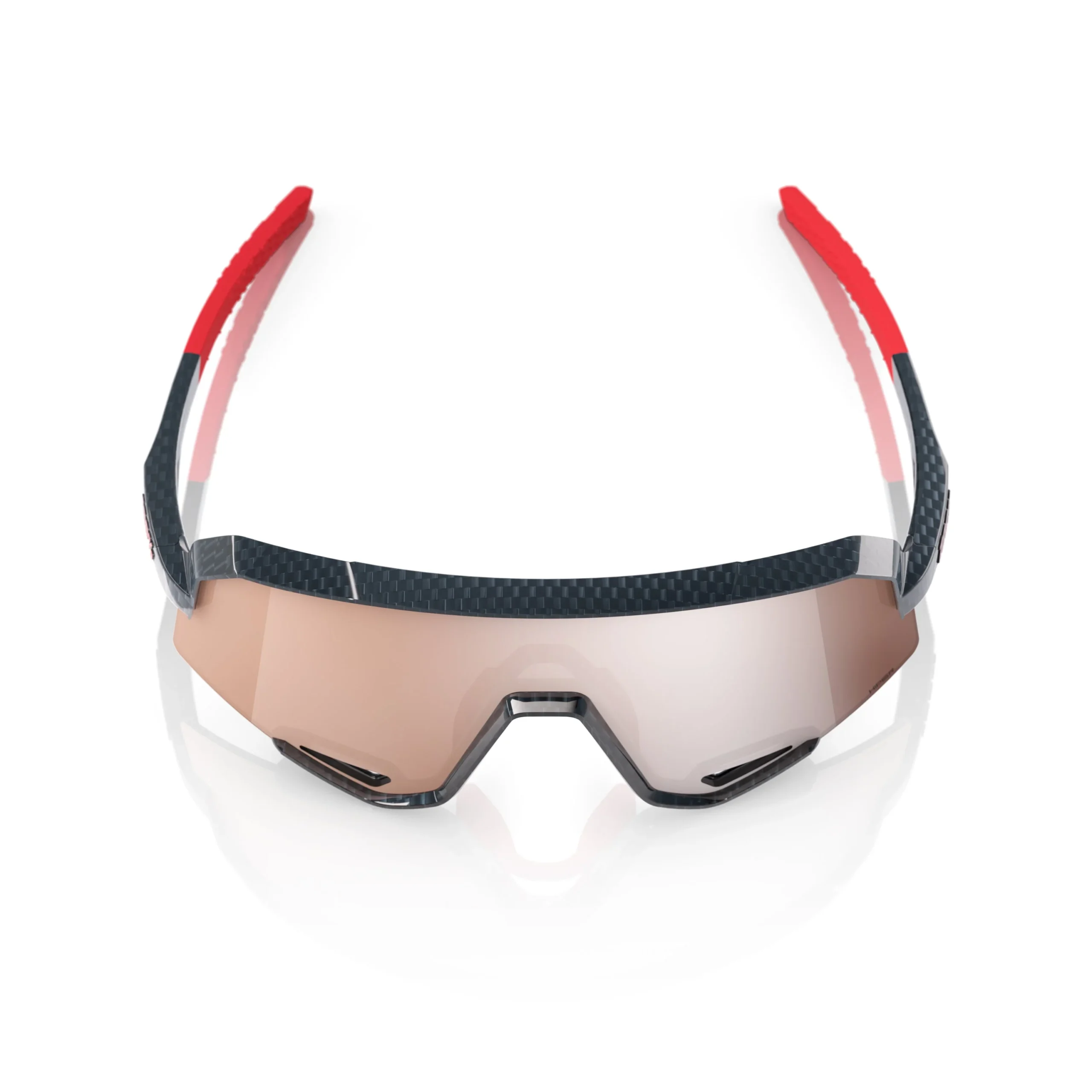 Gafas 100% Slendale Carbon Fiber Brillante Lente Hiper Crimson Silver Espejo - Imagen 3