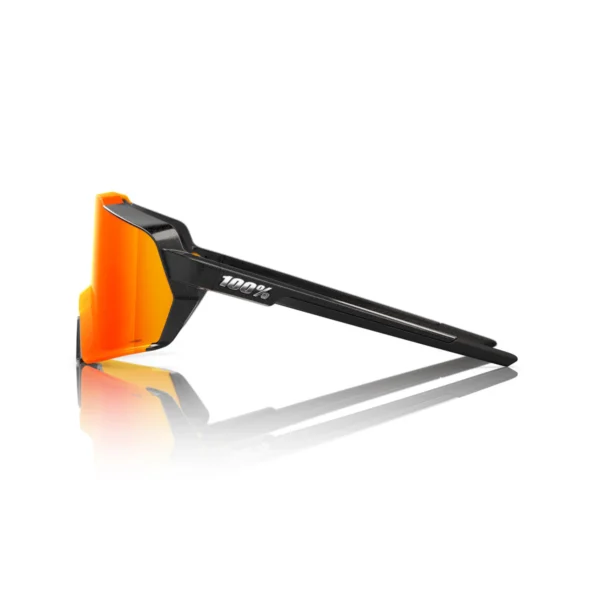 Gafas 100% Korbin Negro Metalico Lente Hiper Rojo Espejo - Imagen 4