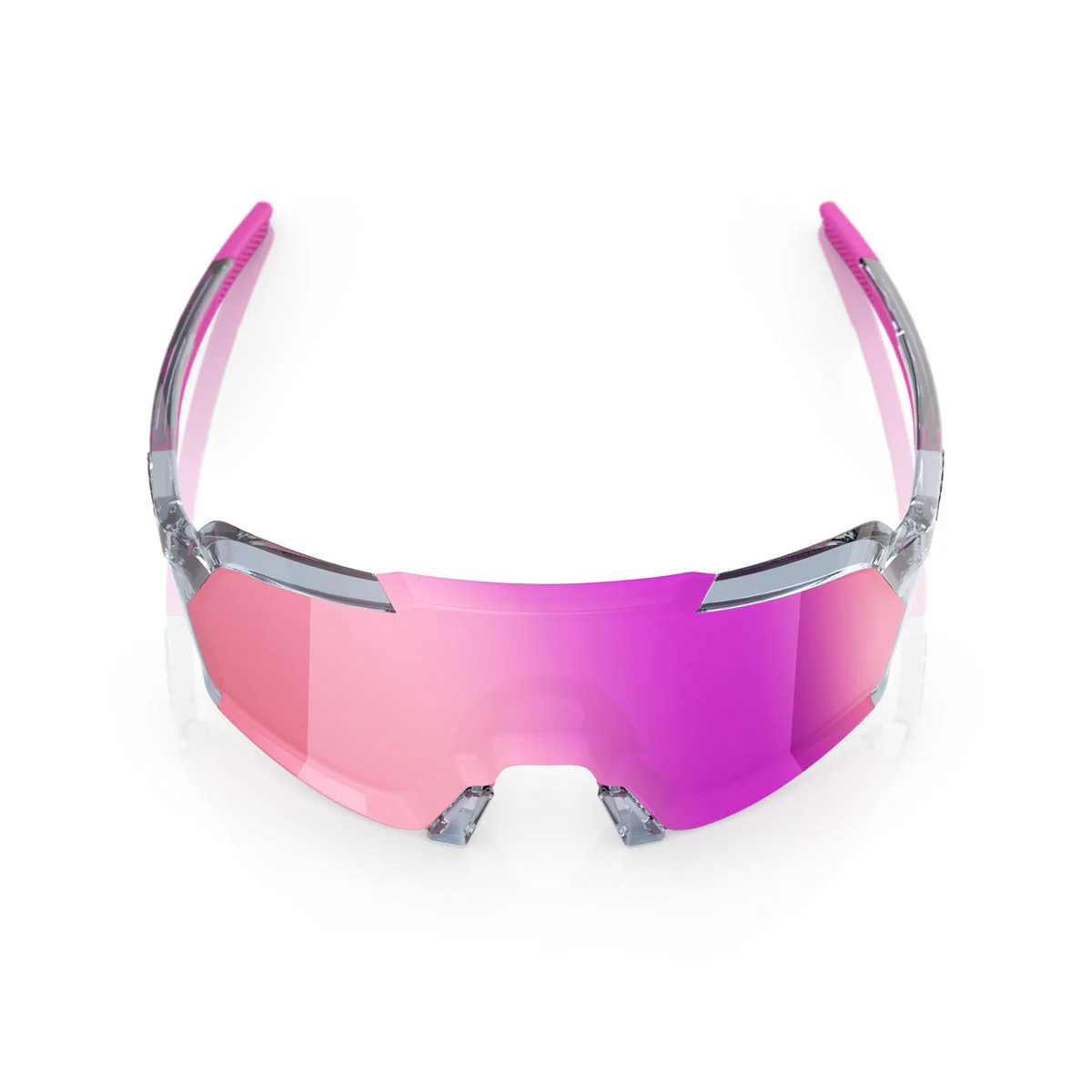 Gafas 100% Korbin Gris Traslucido Lente Purpura Espejo - Imagen 2