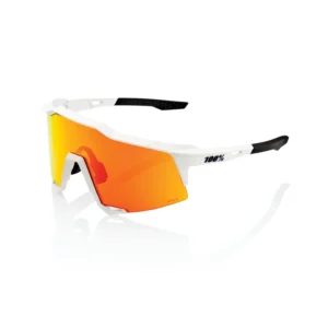 Gafas 100% Speedcraft Soft Tact Blanco Lente Hiper Rojo Espejo