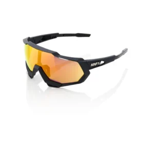 Gafas 100% Speedtrap Soft Tact Negro Lente Hiper Rojo Espejo