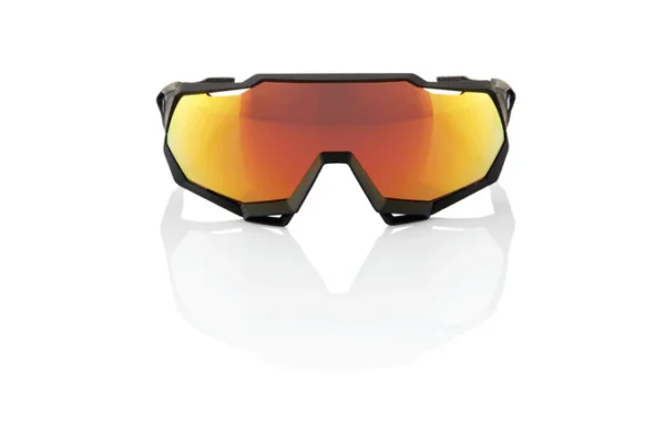 Gafas 100% Speedtrap Soft Tact Negro Lente Hiper Rojo Espejo - Imagen 2