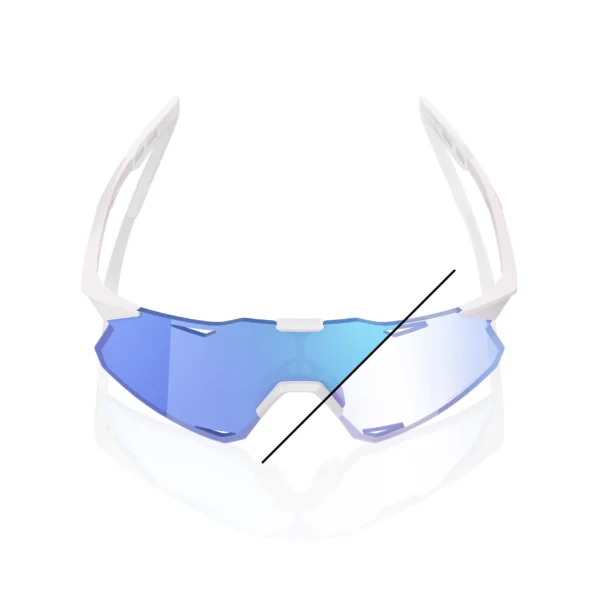 Gafas 100% Hypercraft Bastille LE Blanco Perla Lente Azul Espejo Fotocromatico - Imagen 2