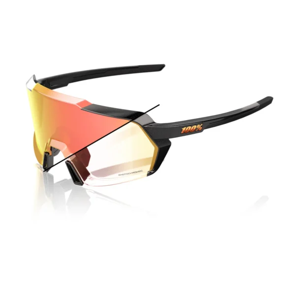 Gafas 100% Korbin Negro Metalico Lente Fotocromatico Naranja Espejo