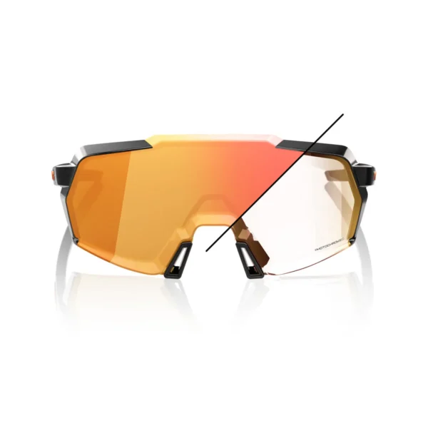 Gafas 100% Korbin Negro Metalico Lente Fotocromatico Naranja Espejo - Imagen 2