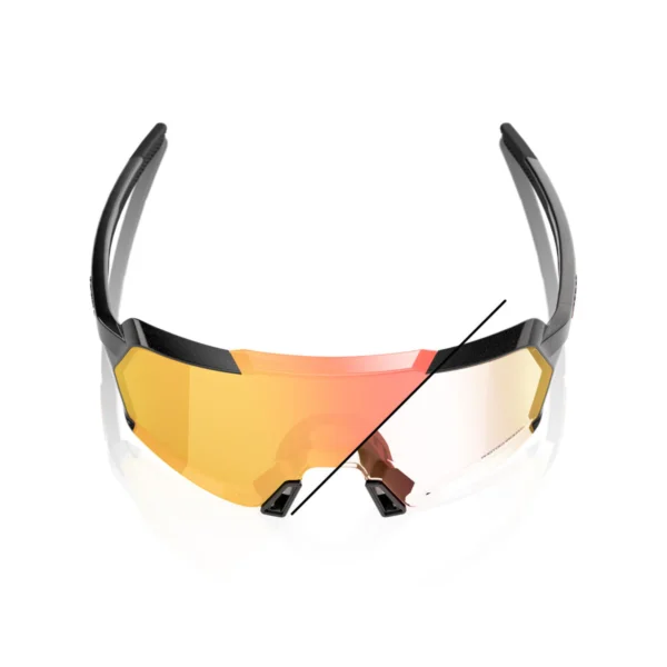 Gafas 100% Korbin Negro Metalico Lente Fotocromatico Naranja Espejo - Imagen 3