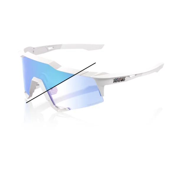 Gafas 100% Speedcraft Bastille LE Blanco Perla Lente Azul Espejo Fotocromatico