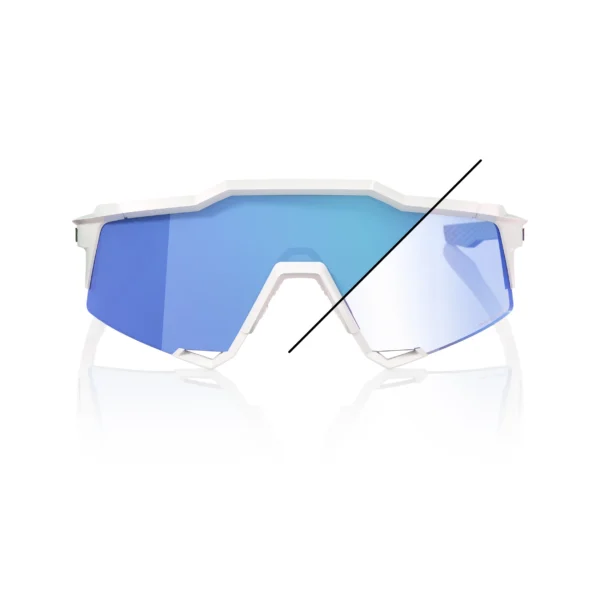 Gafas 100% Speedcraft Bastille LE Blanco Perla Lente Azul Espejo Fotocromatico - Imagen 2