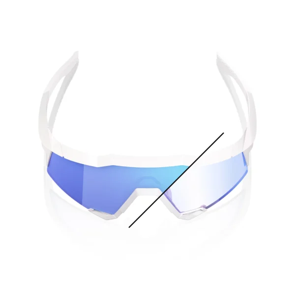 Gafas 100% Speedcraft Bastille LE Blanco Perla Lente Azul Espejo Fotocromatico - Imagen 3