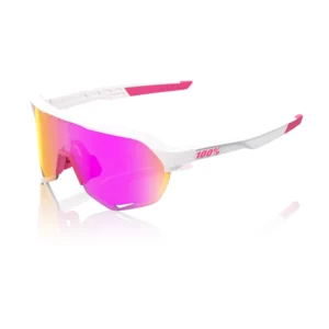 Gafas 100% S2 Blanco/Rosa Lente Hiper Vital Pink Espejo
