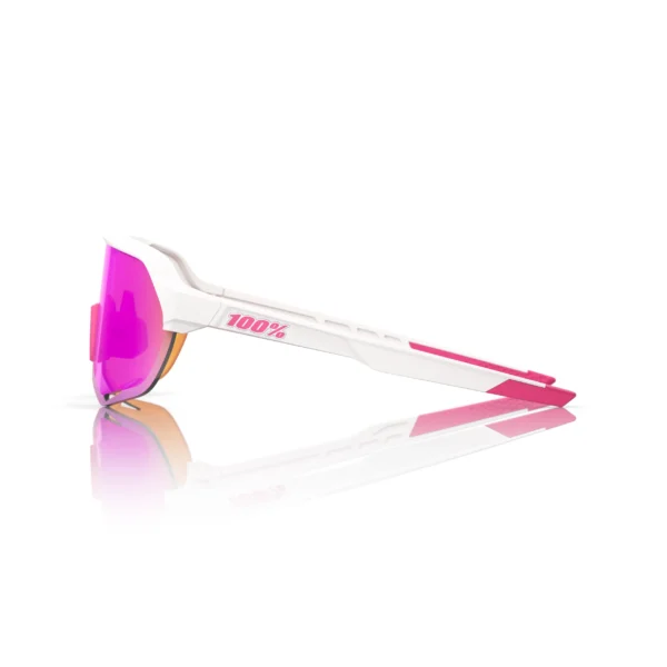 Gafas 100% S2 Blanco/Rosa Lente Hiper Vital Pink Espejo - Imagen 3