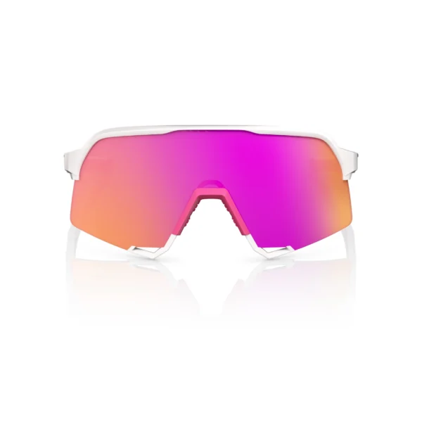Gafas 100% S3 Blanco/Rosa Mate Lente Hiper Vital Pink Espejo - Imagen 3