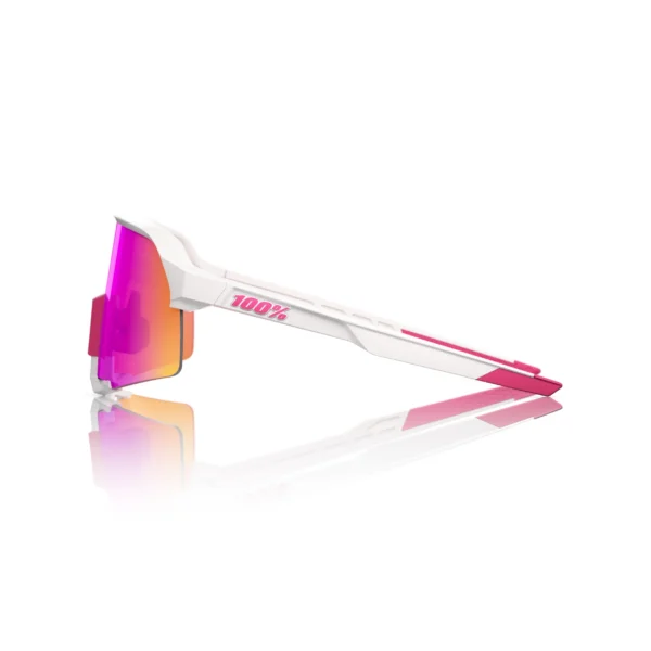 Gafas 100% S3 Blanco/Rosa Mate Lente Hiper Vital Pink Espejo - Imagen 4
