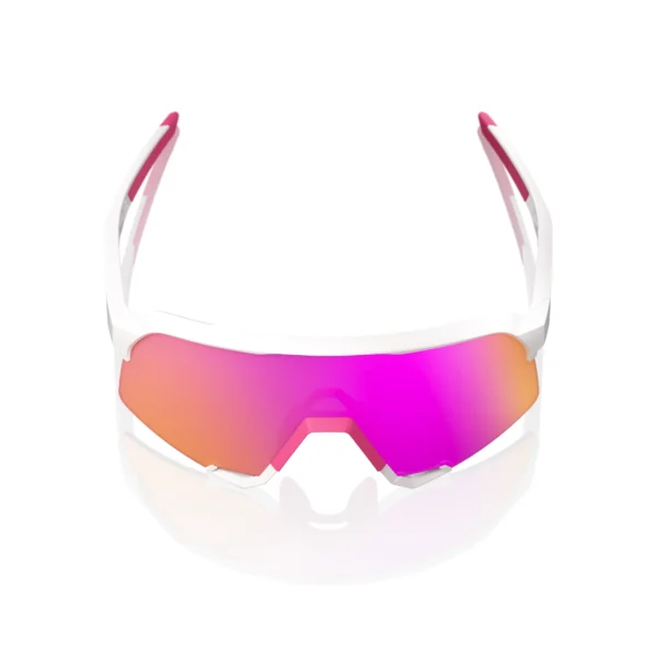 Gafas 100% S3 Blanco/Rosa Mate Lente Hiper Vital Pink Espejo - Imagen 2