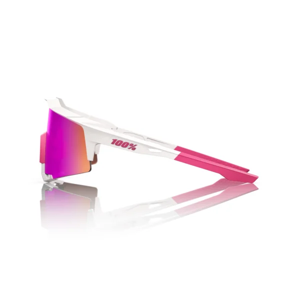 Gafas 100% Speedcraft Blanco/Rosa Mate Lente Hiper Vital Pink Espejo - Imagen 3