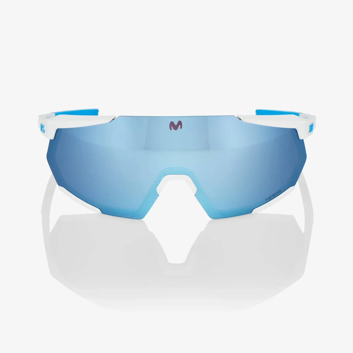 Gafas 100% Racetrap Movistar Team Blanca Lente Azul Espejo - Imagen 3